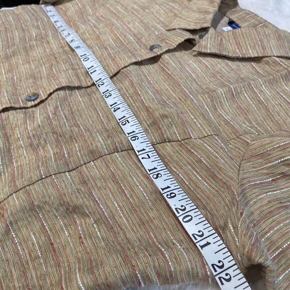 Austin Reed Gold Muted Stripe 3/4 Sleeve Button Up Shirt Women's Sz‎ 16 - Picture 4 of 8